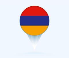 Map pointer with flag of Armenia. vector