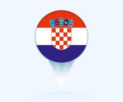 Map pointer with flag of Croatia. vector