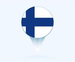 Map pointer with flag of Finland. vector