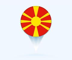 Map pointer with flag of Macedonia. vector