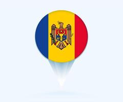 Map pointer with flag of Moldova. vector