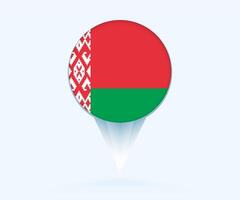 Map pointer with flag of Belarus. vector