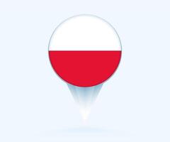 Map pointer with flag of Poland. vector