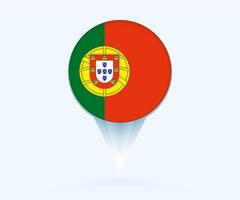 Map pointer with flag of Portugal. vector