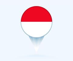 Map pointer with flag of Monaco. vector