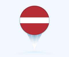 Map pointer with flag of Latvia. vector