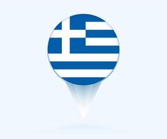 Map pointer with flag of Greece. vector