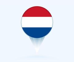 Map pointer with flag of Netherlands. vector