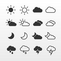 Weather Icon Set with Various Conditions vector