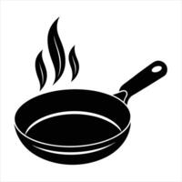 Frying pan silhouette isolated on white background vector