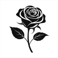 Black rose silhouette illustration vector