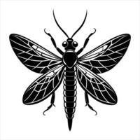 File Mayfly Silhouette with white background vector