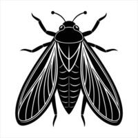 Leafhopper silhouette on white background vector