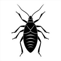 Aphid Silhouette with white background vector