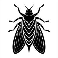 Leafhopper silhouette illustration on white background vector