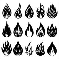 fire flames set vector