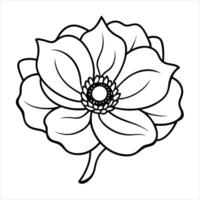 A detailed outline of an Anemone flower vector