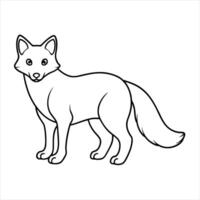 Arctic fox line art vector