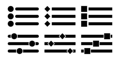 Set of menu or page icons. Design for apps, social media and web. vector