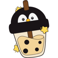 The illustration of a bubble tea png