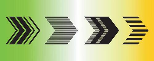 arrow icons with different styles on colorful background vector