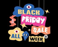 black friday sales all week and time vector