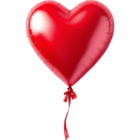 Red Heart Shaped Balloon with String png