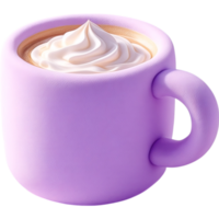 Lavender Coffee Mug with Whipped Cream Topping png