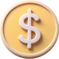 Golden Dollar Coin with Raised Details png
