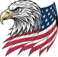 Eagle face flag map design vector