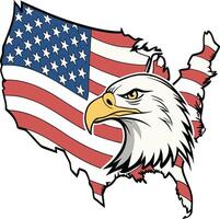 Eagle flag map design vector