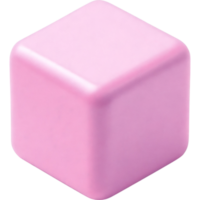 Pastel Pink Cube with Smooth Surface png