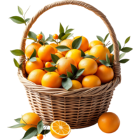Basket of mandarin oranges png