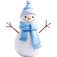 Snowman with Carrot Nose and Scarf png