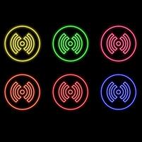 Wifi neon globe icon isolated on black background. and black background. vector