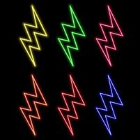 Bolt neon on light background. Realistic 3d symbol design. vector