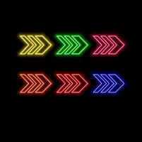 red neon light Loading arrow line Illustration. . Black background UHD 4k Illustration. vector