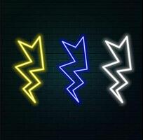 Isolated realistic neon sign of energy for decoration and covering on wall background. Lightning, thunder and electricity concept. vector