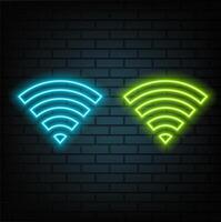 3d icon of blue violet neon signal waves isolated on black background vector