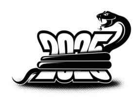 2025 Year of the Snake logo design. vector