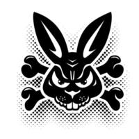 Black bad rabbit icon vector