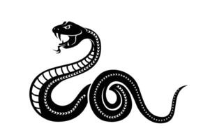 snake crawls and attacks icon vector