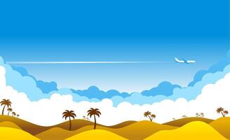 Blue sky over sand desert vector