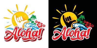 Aloha Hawaii beach vibes vector