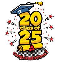 2025 class graduate header. vector
