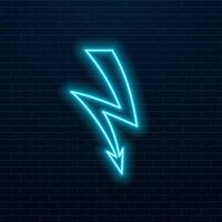 Neon arrow abstract Blue And Pink with Light Shapes on colorful background and reflective floor, party and concert concept. vector