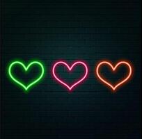 Bright heart. Neon sign. Retro neon heart sign on purple background. Design element for Happy Valentines Day. illustration vector