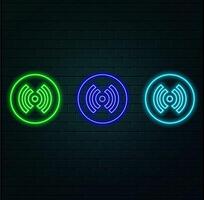 Free Wi-Fi Neon Signs Style Text . neon vector