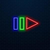 One abstract big glowing speed-up arrow on a dark background. Business growth, success, high results, investment growth, development progress, financial company statistics, and start-up concept. vector