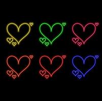 Aces playing cards symbol hearts with bright glowing futuristic blue neon lights on black background. 3D icon, sign and symbol. Cartoon minimal style. 3D render illustration vector